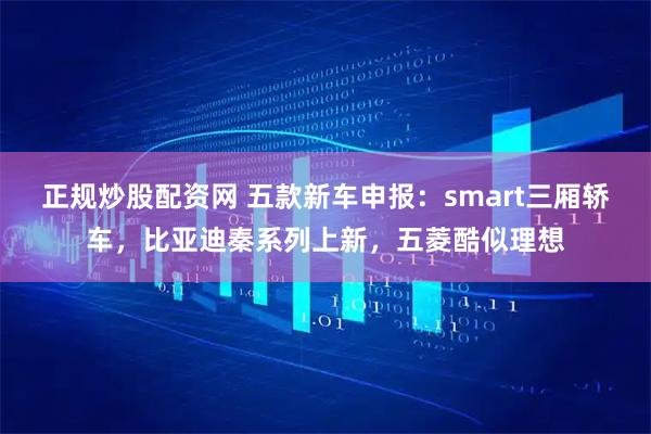 正规炒股配资网 五款新车申报：smart三厢轿车，比亚迪秦系列上新，五菱酷似理想